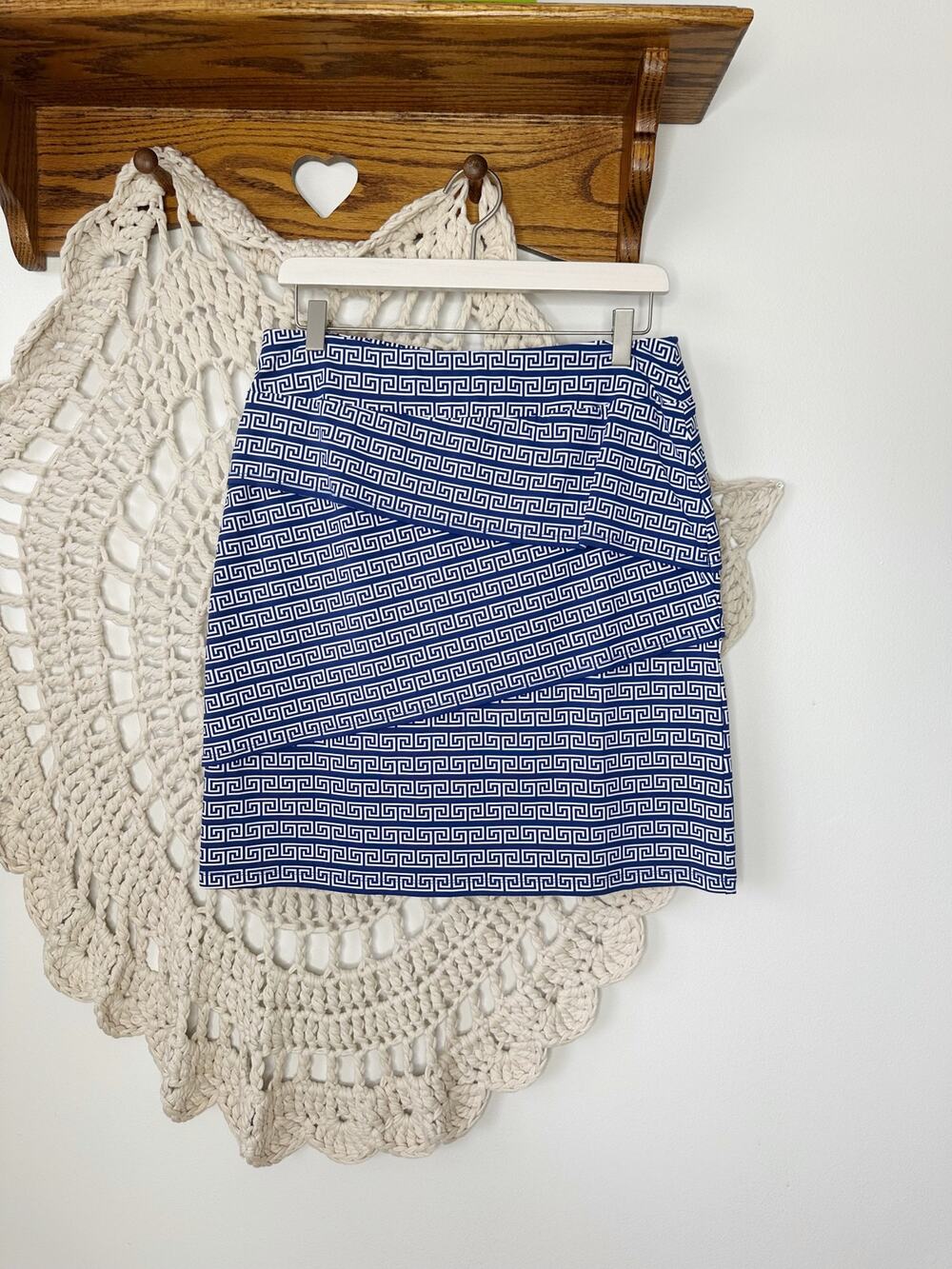 J.McLaughlin Catalina Cloth Tiered Amalfi Print Blue Skirt Size Medium